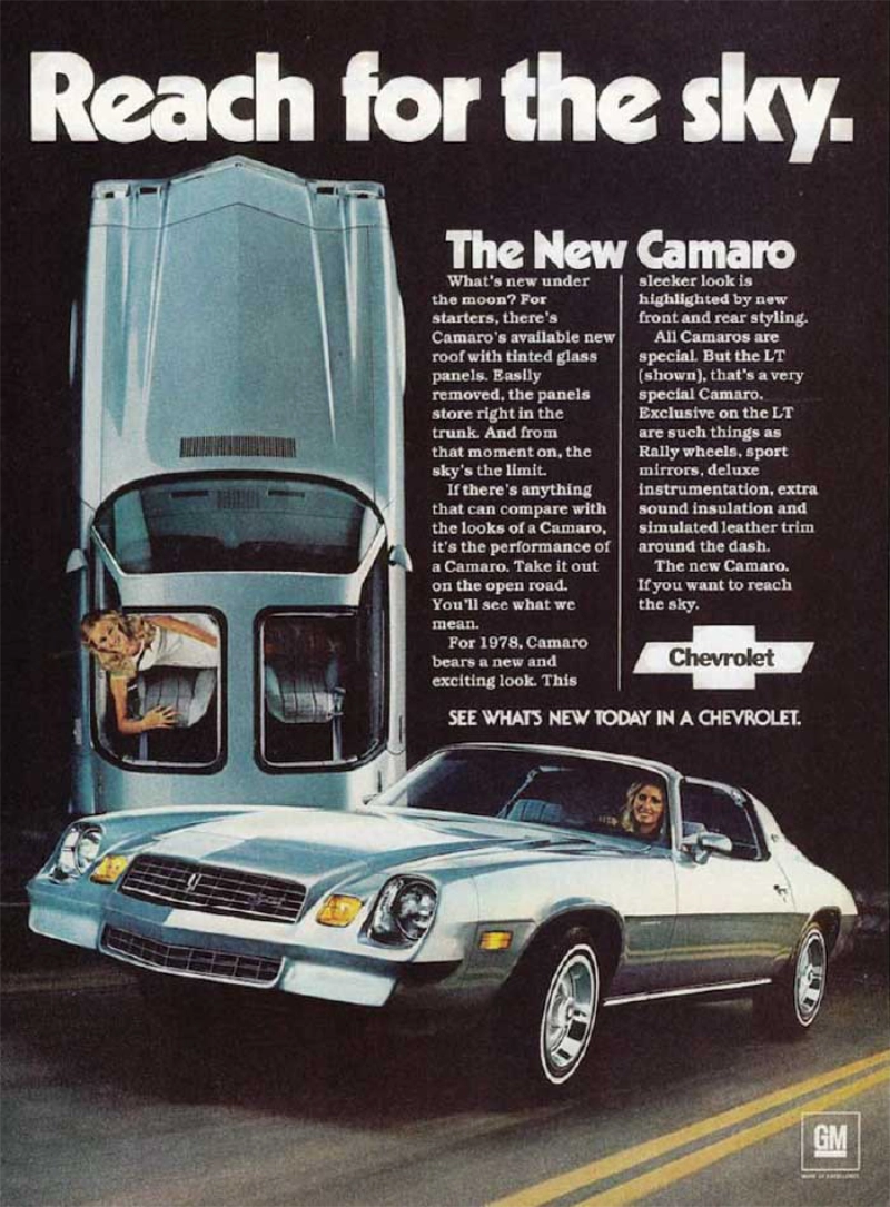 Vintage auto ad: Camaro Reach for the Sky